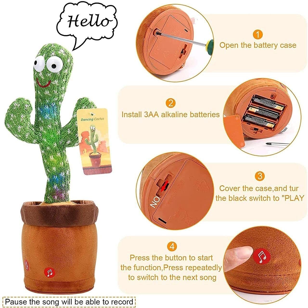 LED Musical Dancing & Mimicry Cactus Toy